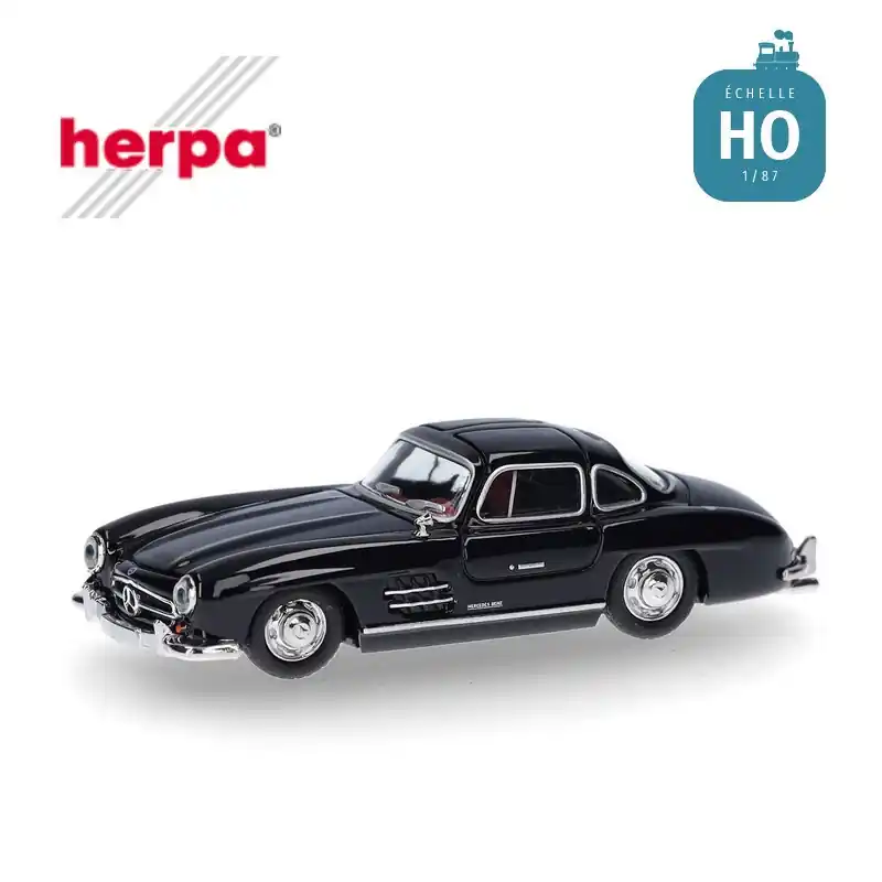 Voiture Mercedes-Benz 300 SL Gull Wing noire HO Herpa 421089 | Expresslieferung
