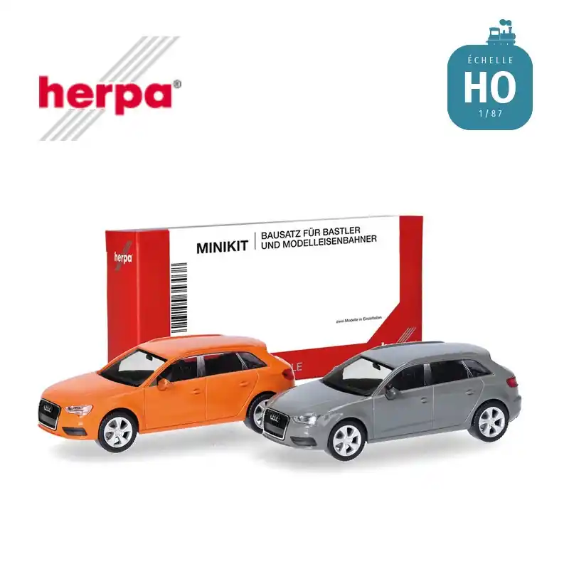 Wochenendangebot | Voiture Audi A3 Sportback 2012 2 pcs orange et gris foncé MiniKit HO Herpa 014090