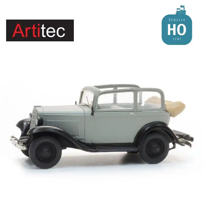 Voiture Opel P4 capot baissé gris HO Artitec 387.647 - Auf Lager
