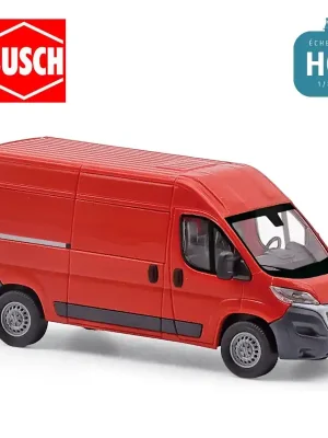 Camionnette Fiat Ducato rouge nouveau modèle HO Busch 54601 | Top-Deal