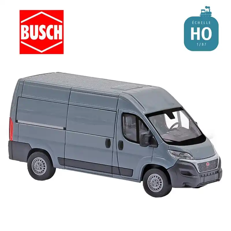Camionnette Fiat Ducato gris nouveau modèle HO Busch 54602 - Neuzugang