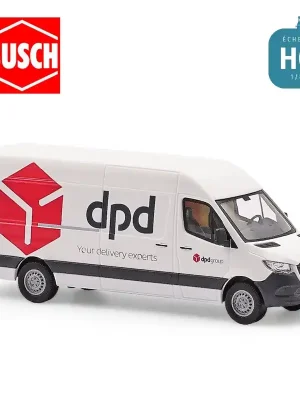Ausverkauf - Camionnette longue Mercedes-Benz DPD blanche HO Busch 52634