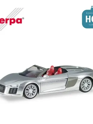 Voiture Audi R8 V10 Spyder Ice silver HO Herpa 038690-002 | Beliebt