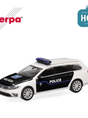 Voiture Volkswagen Passat Variant GTE Police Paris HO Herpa 099097 - Aktion