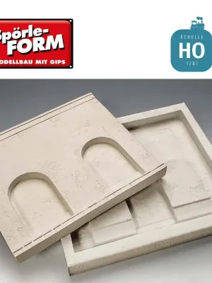 Moule mur de soutènement en béton avec 2 arcades hautes 120x100 mm HO Spörle 3026 | Profi-Qualität