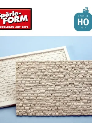 Moule mur de pierres de maison moyenne à grosse structure très fissurée HO Spörle 6017 | Zeitlich begrenzt
