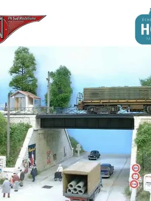 Zweigleisige Stahldeckbrücke mit rechtem Widerlager H0 PN Sud Modélisme 8703 - Sehr gefragt