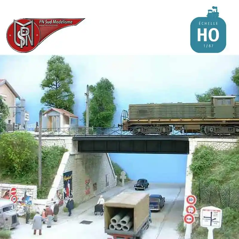 Zweigleisige Stahldeckbrücke mit rechtem Widerlager H0 PN Sud Modélisme 8703 - Sehr gefragt