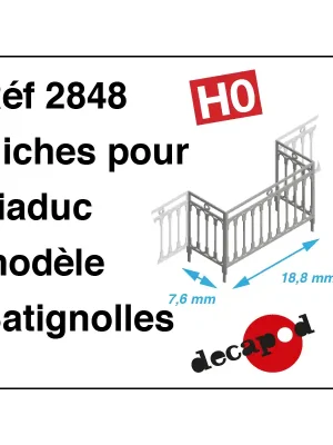 Direkt ab Werk - Batignolles-Modell Geländer für Viadukt-Nische H0 Decapod 2848