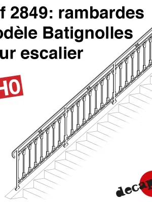 Ausverkauf | Geländer Modell Batignolles für Treppen H0 Decapod 2849