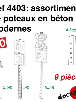 Assortiment de poteaux en béton modernes HO Decapod 4403 - Extra-Rabatt