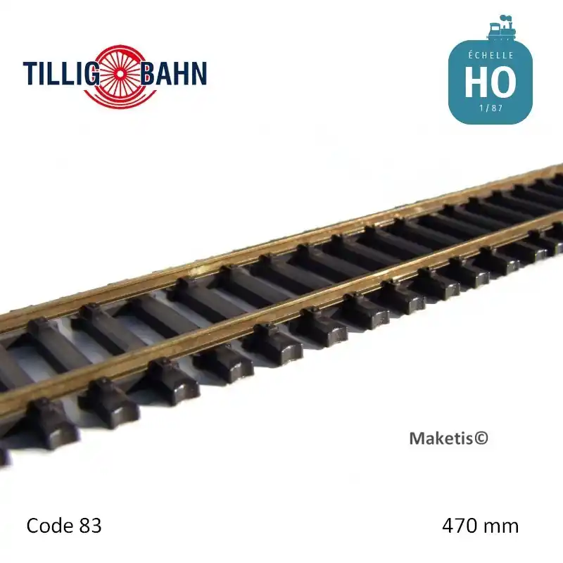 Begrenztes Angebot - Rail flexible Elite 470mm traverses acier code 83 HO Tillig 85136