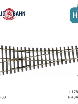 Weiche rechts, Herzstückwinkel 15°, Länge 178 mm H0 Tillig 85323 | Schneller Versand