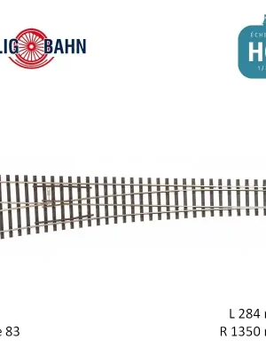 Nur heute - Weiche links, Herzstückwinkel 9°, Länge 284 mm H0 Tillig 85354