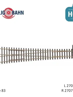Außenbogenweiche, Herzstückwinkel 9° H0 Tillig 85383 - Sonderangebot