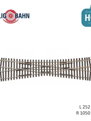Jetzt erhältlich - Einfachkreuzungsweiche 15° R 1050 mm, Länge 252 mm H0 Tillig 85396