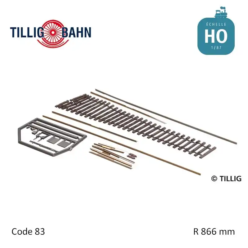 Bausatz Flexsteg-Weiche, Herzstückwinkel 11° H0 Tillig 85441 - Top-Preis