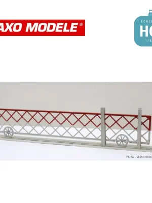 Barrières passage à niveau roulantes 5 m avec portillons + profilés 2 pcs HO Haxo Modèle HM45007 | Direkt vom Hersteller
