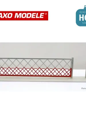 Barrières passage à niveau pivotantes simple 5 m avec portillons + profilés 2 pcs HO Haxo Modèle HM45009 - Premium