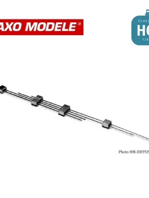 Support tringle transmission rigide 47 pcs + 2 compensateurs HO Haxo Modèle HM45057 - Neu eingetroffen