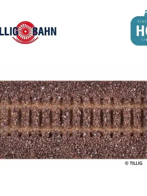 Topseller - Gleisbettung Elitegleis dunkel (braun), Länge 114 mm H0 Tillig 86501