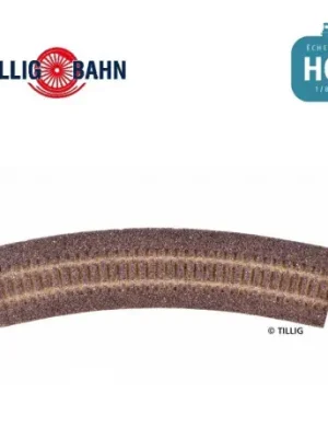 Zertifiziert - Gleisbettung Elitegleis dunkel (braun) für gebogenes Gleis R31/30° H0 Tillig 86504