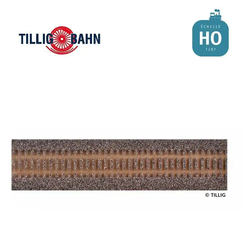 Direkt bestellen - Gleisbettung Elitegleis dunkel (braun), Länge 950 mm für Flexgleis (Holzschwellen) H0 Tillig 86509