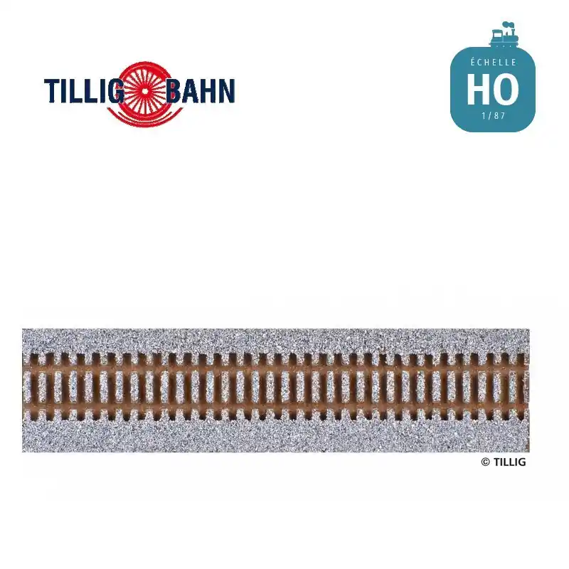 Neu verfügbar - Gleisbettung Elitegleis hell (grau), Länge 950 mm für Flexgleis (Holzschwellen) H0 Tillig 86559