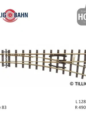 Weiche rechts 18°, Länge 128 mm H0e Tillig 85637 | Direkt vom Hersteller