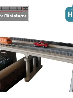 Pont routier poutres béton - garde-corps métalliques HO CMOA-003-HO-M | Premium