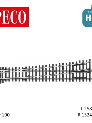 Aiguillage long à gauche Streamline Insulfrog R1524mm 12° code 100 HO Peco SL-89 | Top-Angebot