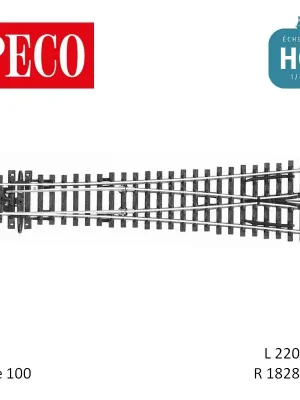 Aiguillage symétrique long Streamline Insulfrog R1828mm 12° code 100 HO Peco SL-98 - Kundenfavorit
