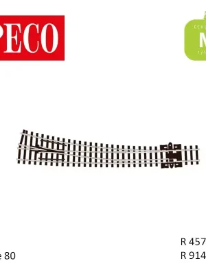 Aiguillage courbe à droite Streamline Electrofrog R914/457mm 8° code 80 N Peco SL-E386 - Preisnachlass