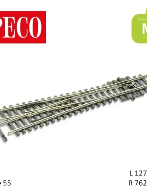 Aiguillage symétrique moyen Streamline Electrofrog R762mm 10° code 55 N Peco SL-E397F | Zertifiziert