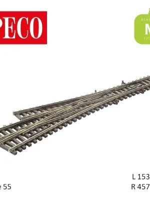 Aiguillage triple Streamline Electrofrog R457mm 10° code 55 N Peco SL-E399F - Premium-Qualität