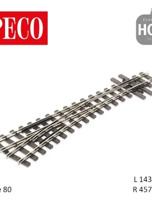 Aiguillage à gauche Streamline Electrofrog R457mm 14° code 80 HOe Peco SL-E496 - Neuzugang