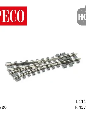 Aiguillage symétrique Streamline Electrofrog R457mm 22,5° code 80 HOe Peco SL-E497 | Begrenztes Angebot