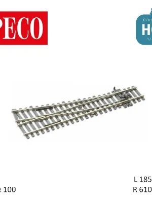 Aiguillage court à droite Streamline Electrofrog R610mm 12° code 100 HO Peco SL-E91 - Kundenliebling