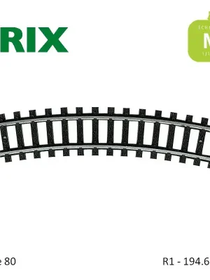 Bestseller - Rail courbe R1 194.6mm code 80 N Minitrix 14914