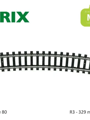 Auf Lager | Rail courbe R3 329mm code 80 N Minitrix 14917
