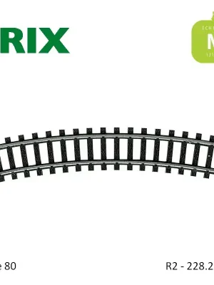 Rail courbe R2 228.2mm code 80 N Minitrix 14924 | Geprüfte Qualität