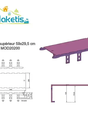 Obere Platte 59x29,5cm für positives Relief 4 teilbare Höhen MOD20200 - Jetzt zugreifen
