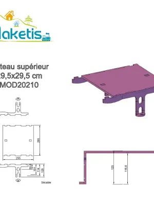 Neuzugang - Obere Platte 29,5x29,5cm für positives Relief 4 teilbare Höhen MOD20210