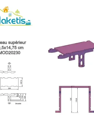 Top bewertet - Obere Platte 29,5x14,75cm für positives Relief 4 teilbare Höhen MOD20230