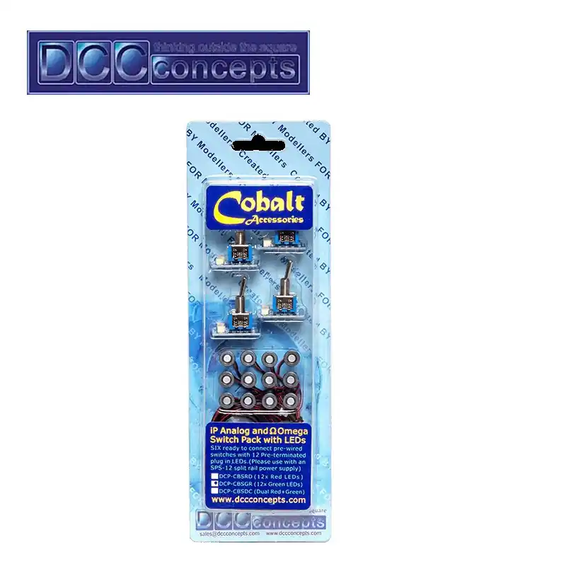 Nur diese Woche | Cobalt iP Analog und Omega Switch Pack mit LEDs (Rot & Grün) DCCconcepts DCP-CBSDC