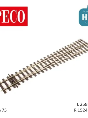 Aktionspreis - Aiguillage long à droite Streamline Unifrog double champignon R1524mm 12° code 75 HO Peco SL-U1188