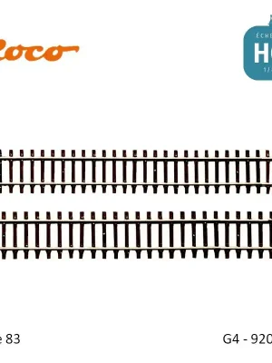 Zertifiziert | Rail droit RocoLine G4 920mm Code 83 HO Roco 42406
