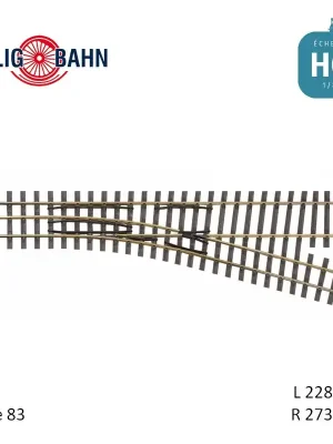 Herstellerpreis | Abzweig rechts H0-H0e, Länge 228 mm H0 Tillig 85181