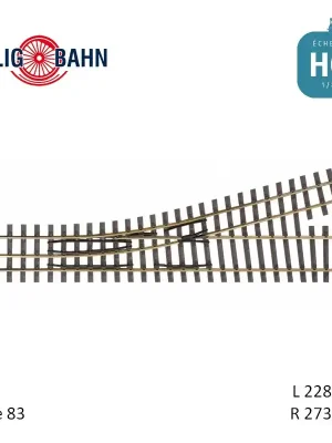 Werkspreis | Abzweig rechts H0-H0e, Länge 228 mm H0 Tillig 85182