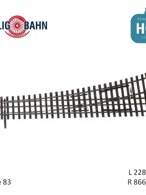 Abzweig rechts H0/H0e-H0, R866 Länge 228 mm H0 Tillig 85196 | Direkt ab Werk
